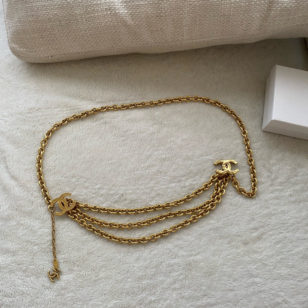Vintage Chanel gold chain belt - one size